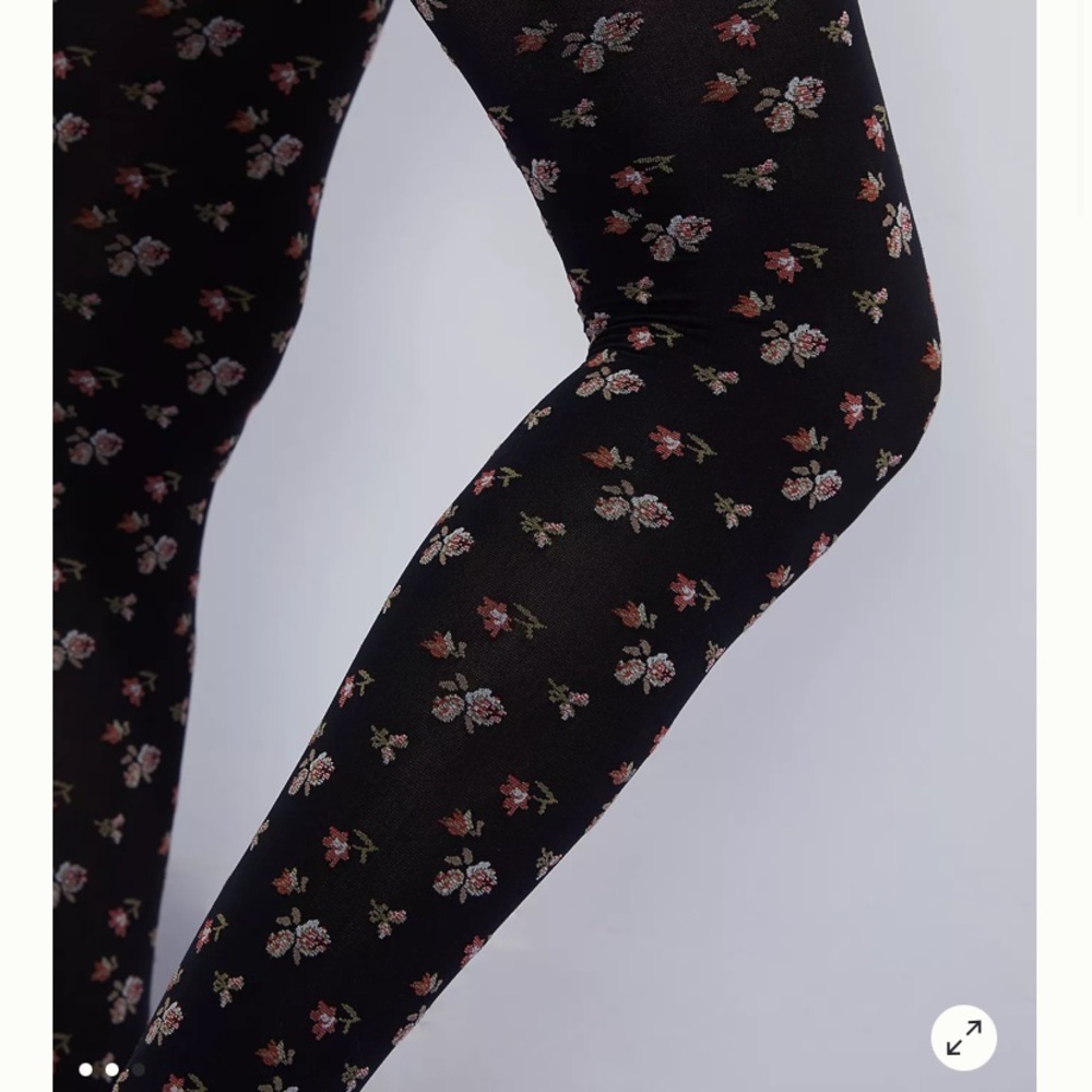 Anthropologie Hansel Basel Floral Opaque Tights - Picture 13 of 14